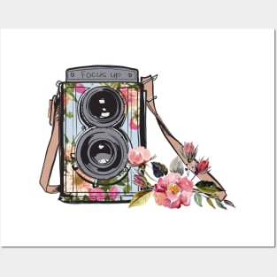 Feminine floral camera print Posters and Art